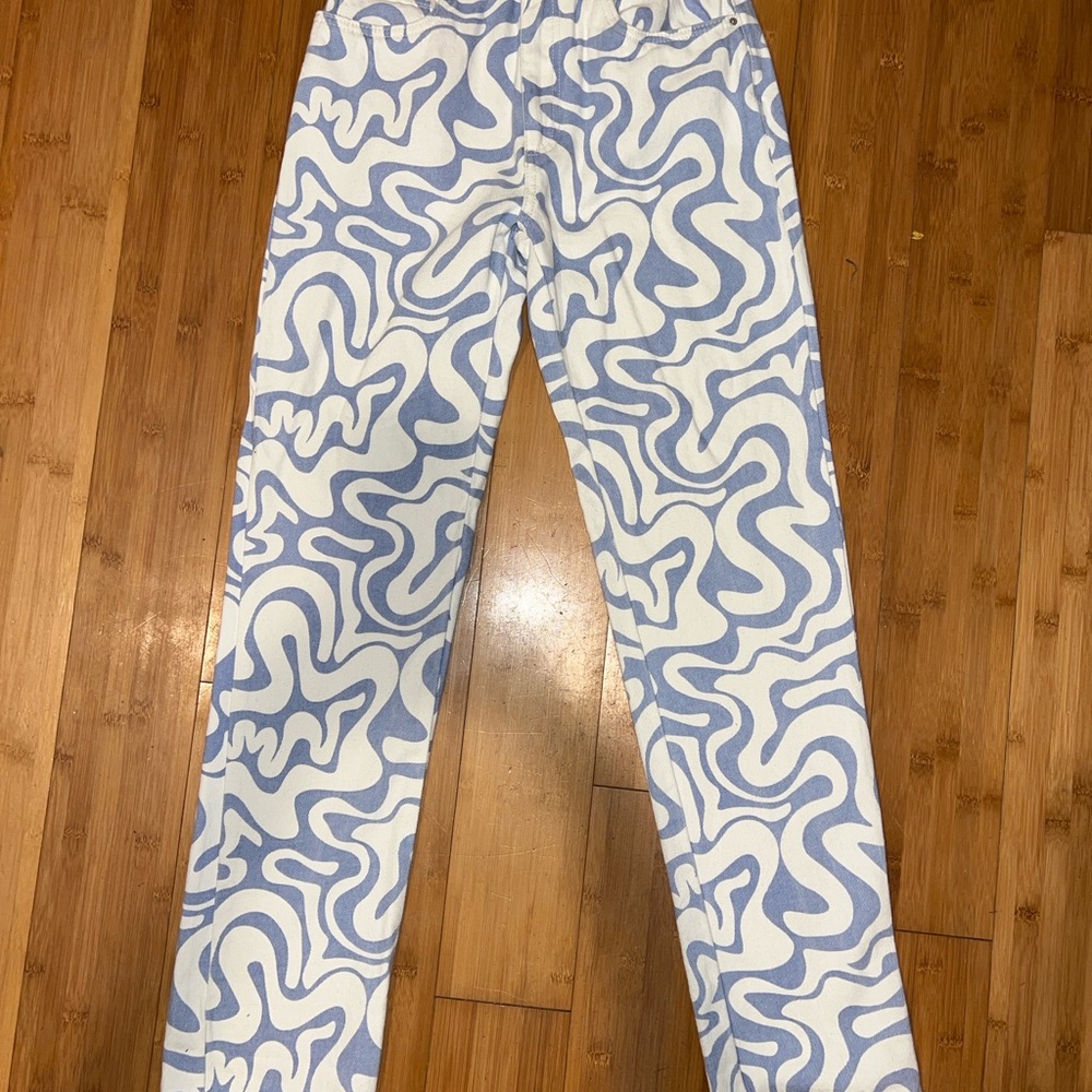 Cotton On Blue and White Swirl Jeans